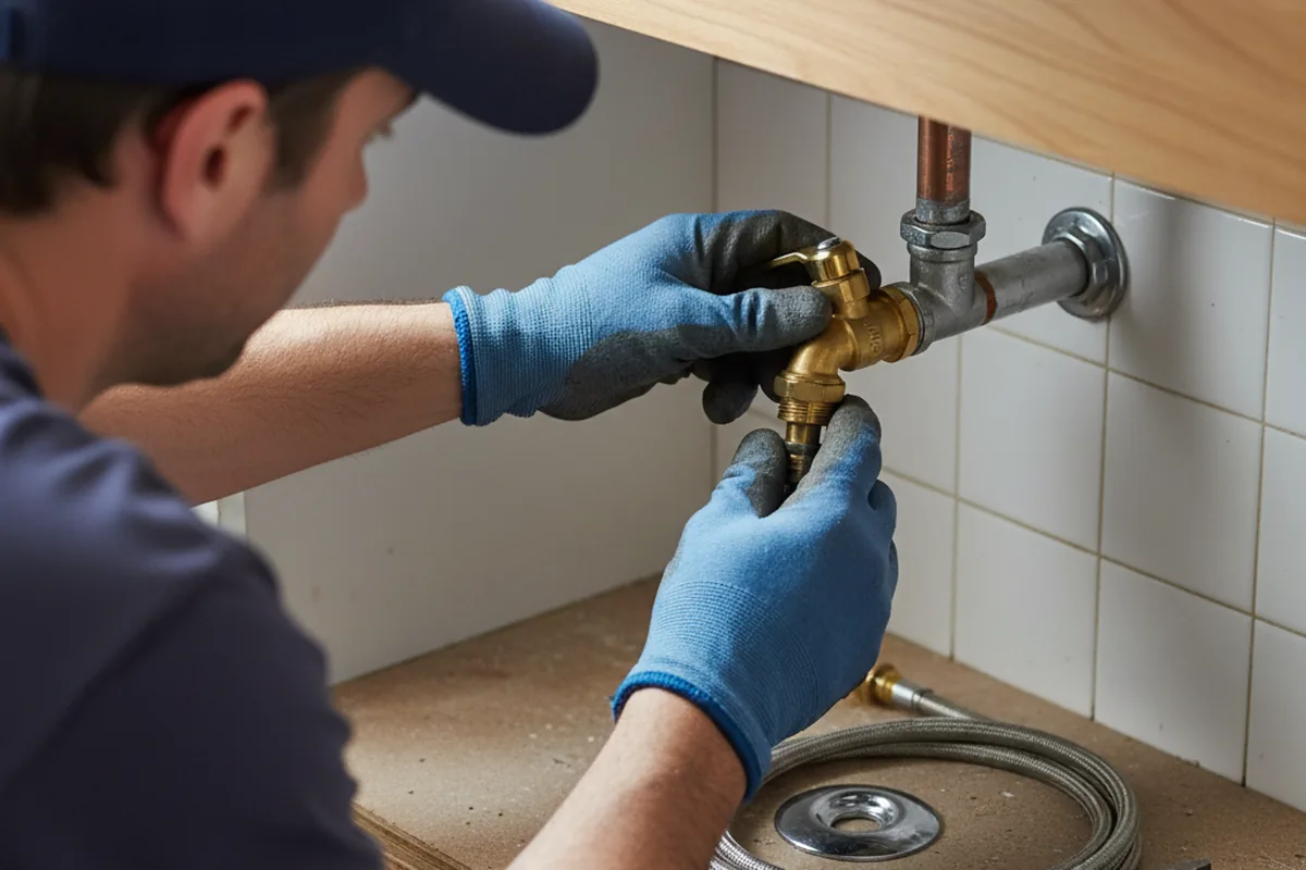 Shutoff valve and fitting work during Burst Pipe Repair in Altoona